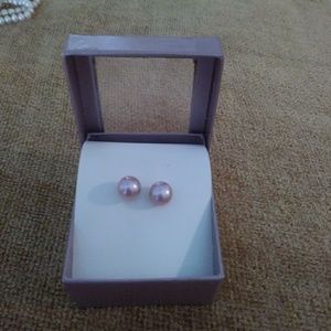 Akoya rose pearl earings